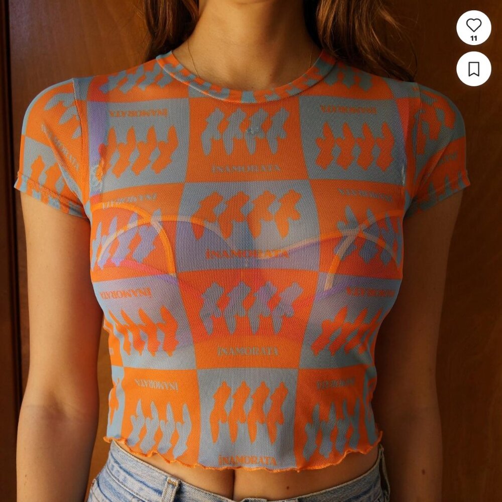 Inamorata Bambi Blue and Orange Crop-top
